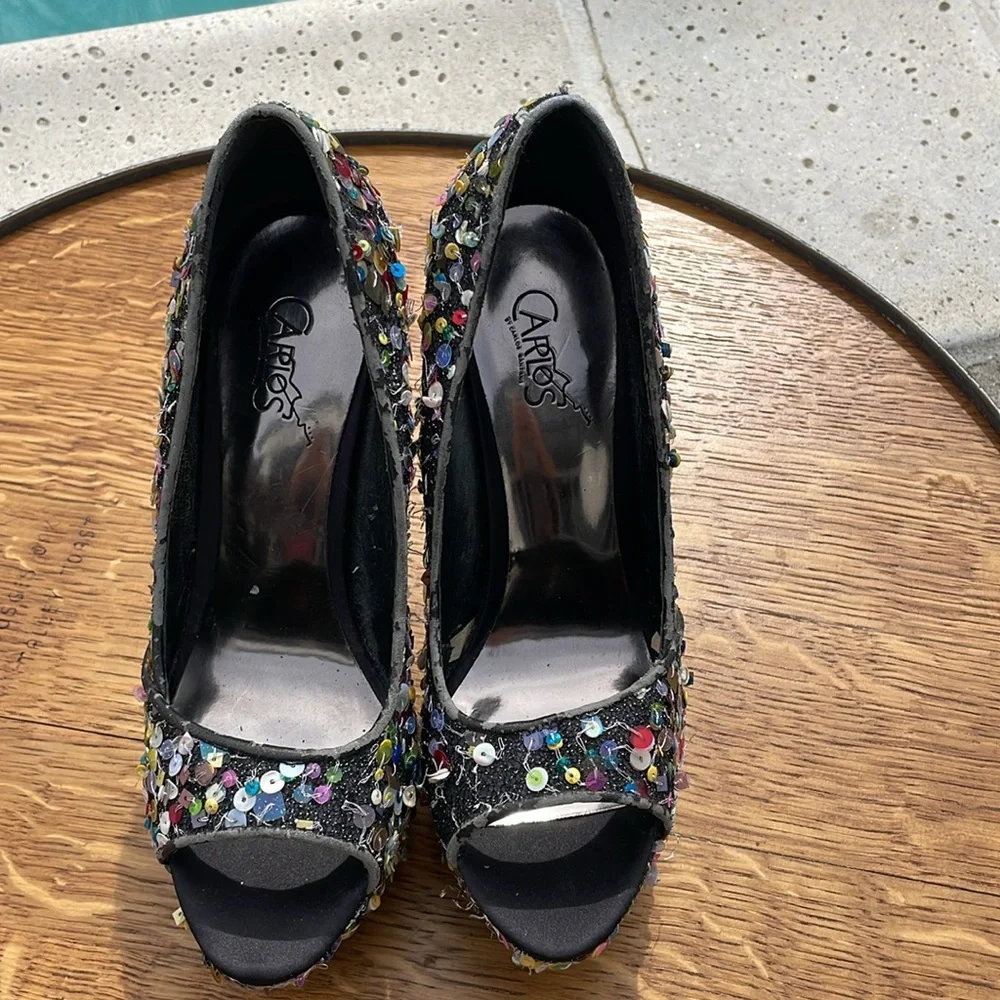 NWOT | Carlos Platform Sequin Heels | Sz 6.5
